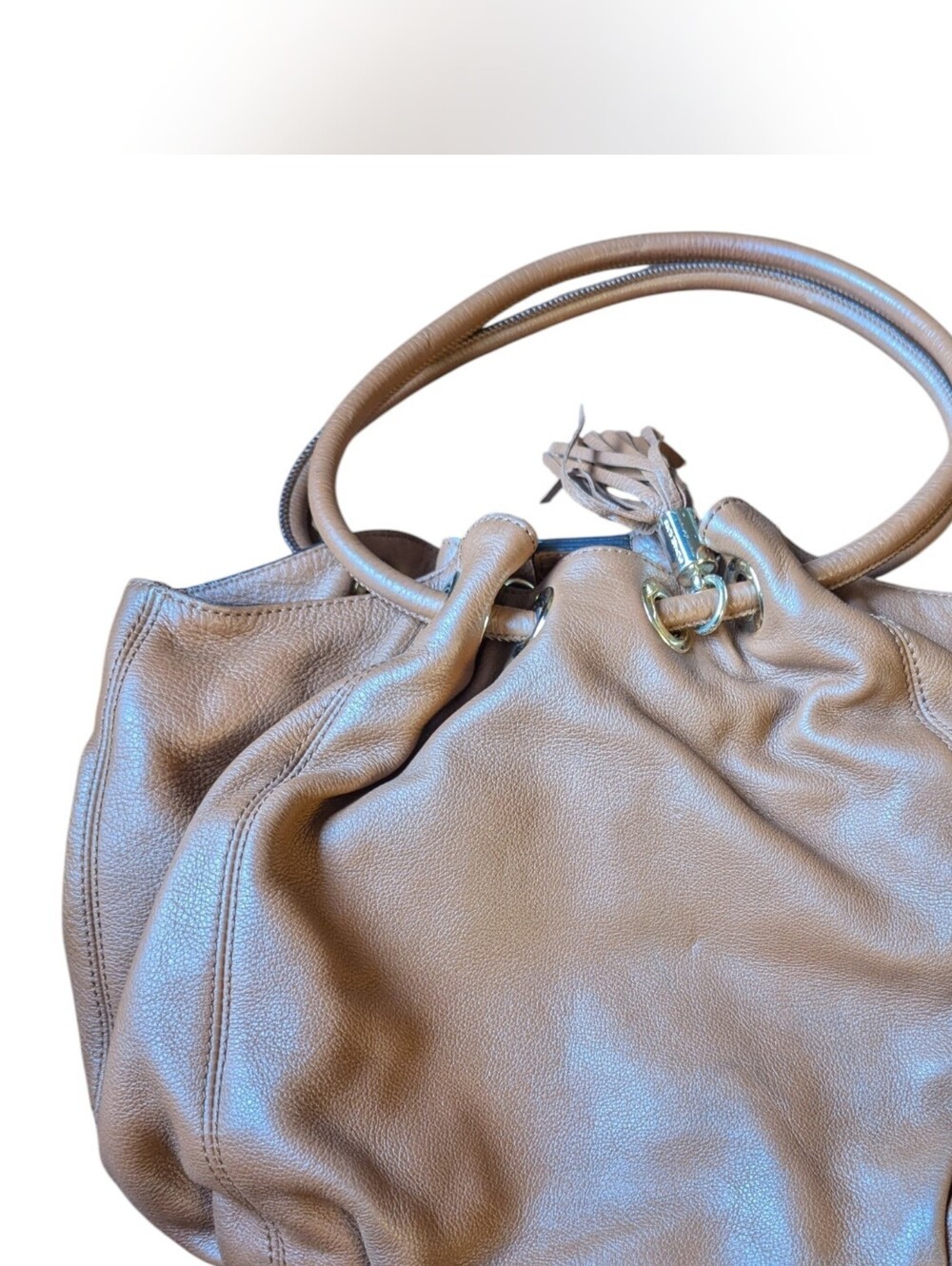Michael Kors Caramel Colored Purse Bag Leather - Picture 4 of 8